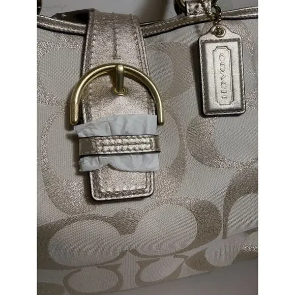 NWT Coach F20583 Soho Signature Metallic Carryall B4 Gold Tote Y2K Style